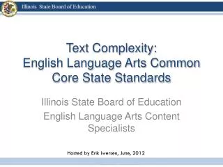 Text Complexity: English Language Arts Common Core State Standards