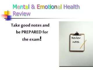 m e n t a l e m o t i o n a l health review