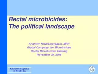 Rectal microbicides: The political landscape