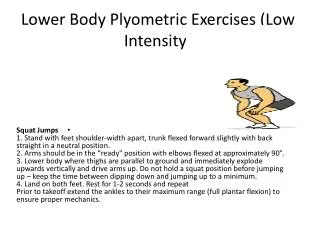 Lower Body Plyometric Exercises (Low Intensity)