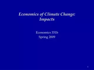 Economics of Climate Change: Impacts