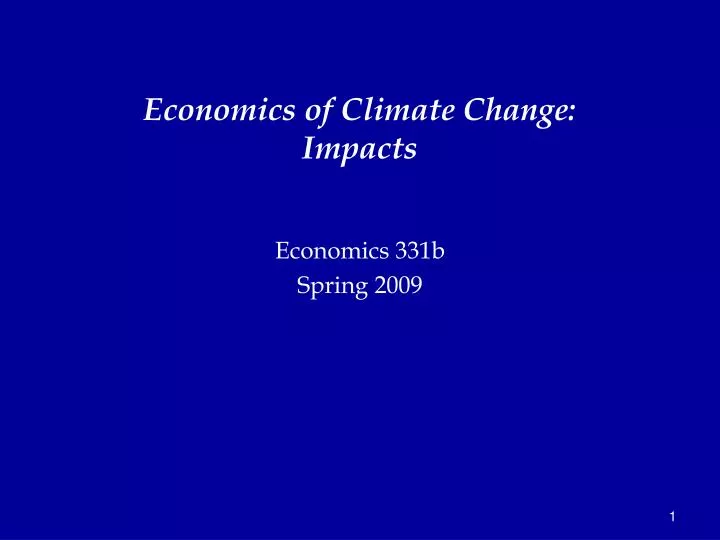 economics of climate change impacts