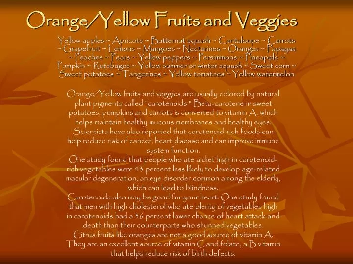 orange yellow fruits and veggies