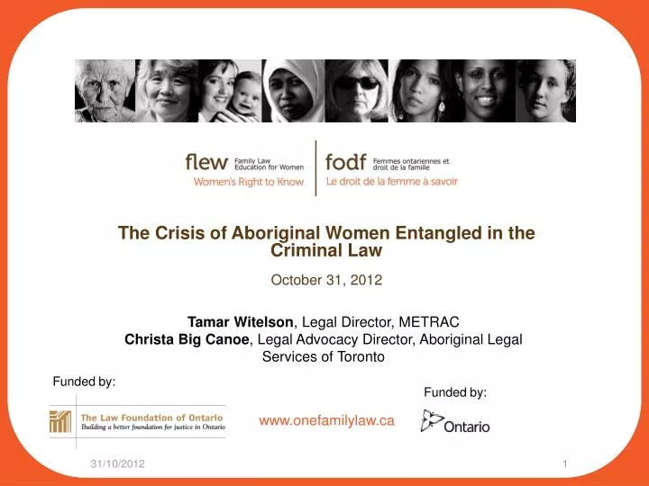 the crisis of aboriginal women entangled in the criminal law october 31 2012