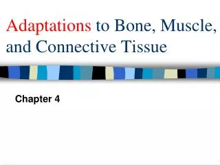Adaptations to Bone, Muscle, and Connective Tissue