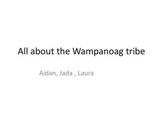 All about the Wampanoag tribe