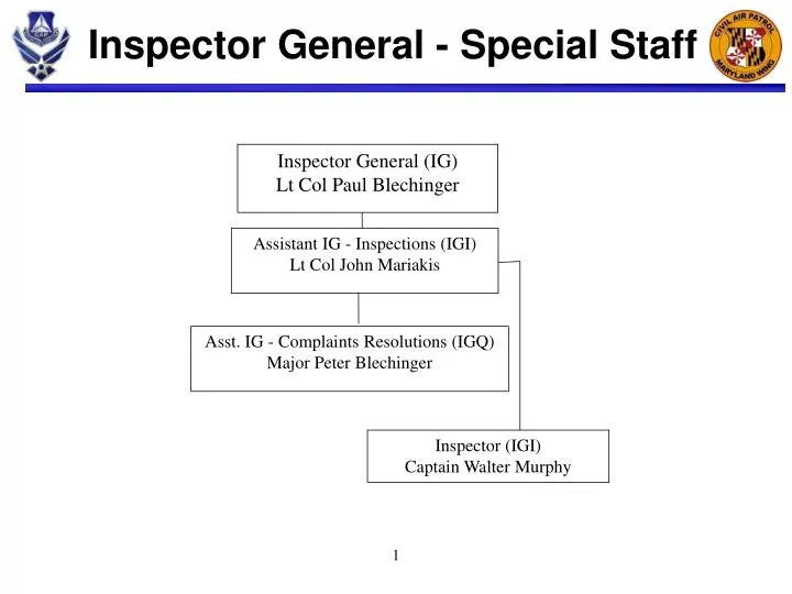 inspector general special staff