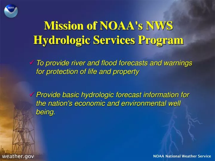 mission of noaa s nws hydrologic services program