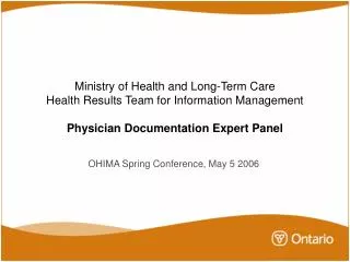 OHIMA Spring Conference, May 5 2006