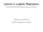 Lecture 4: Logistic Regression - slide 1