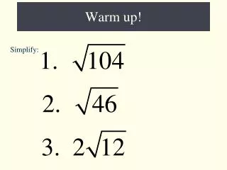warm up