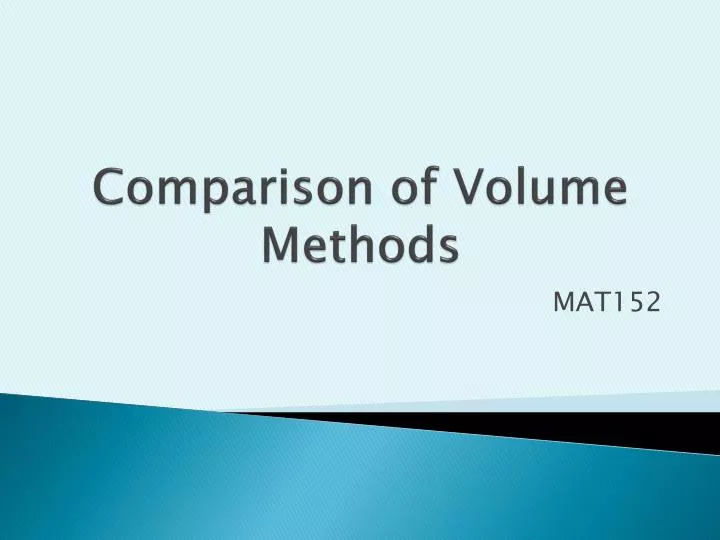 comparison of volume methods