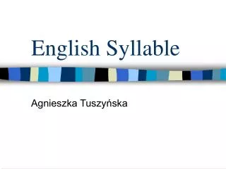English Syllable