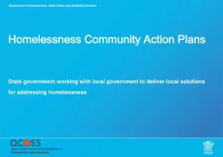 Homelessness Community Action Plans