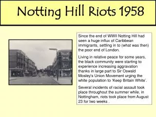 Notting Hill Riots 1958