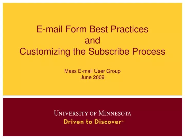 e mail form best practices and customizing the subscribe process mass e mail user group june 2009
