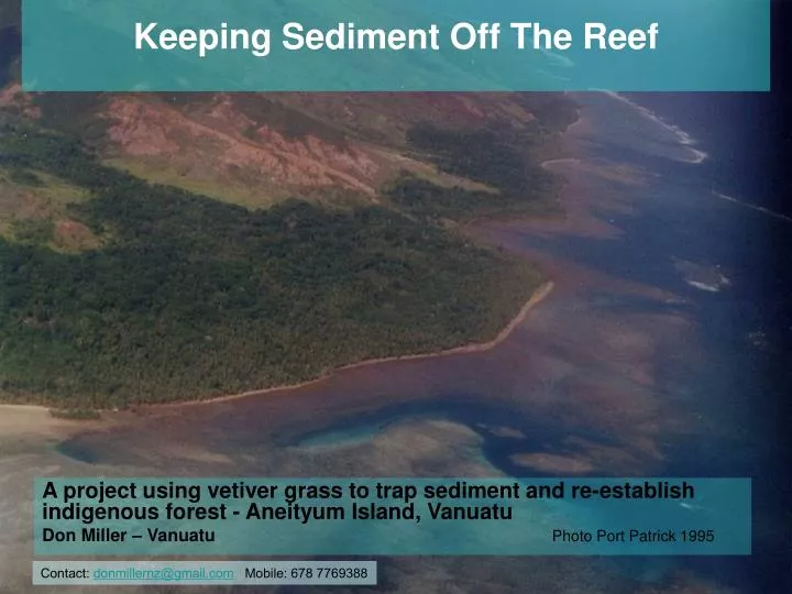 keeping sediment off the reef