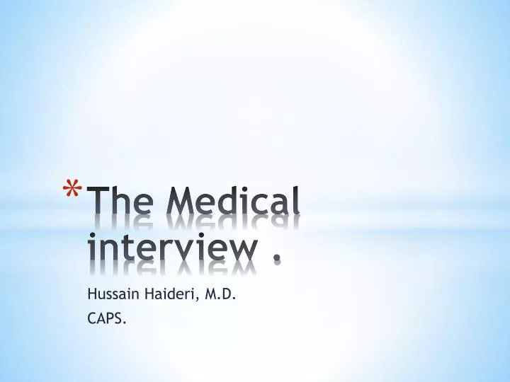 the medical interview