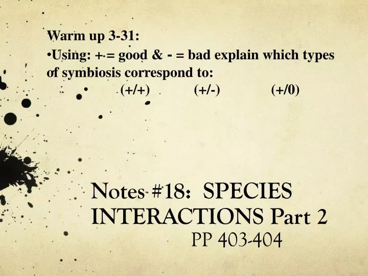 notes 18 species interactions part 2
