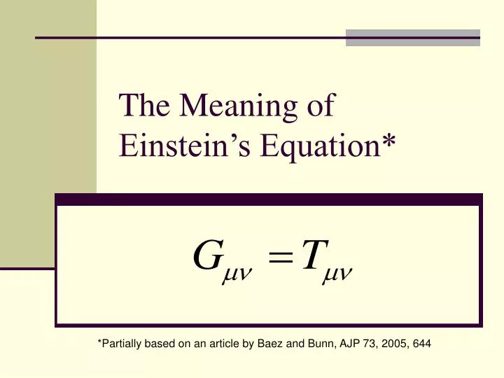 the meaning of einstein s equation