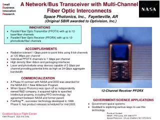A Network/Bus Transceiver with Multi-Channel Fiber Optic Interconnects