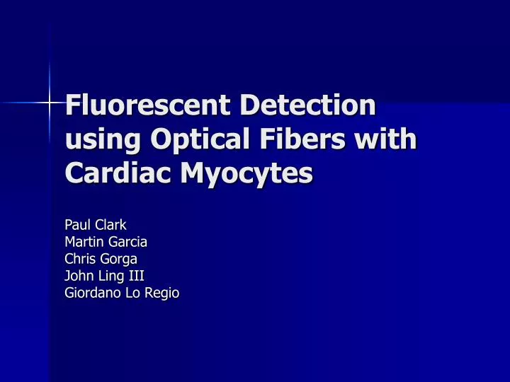 fluorescent detection using optical fibers with cardiac myocytes