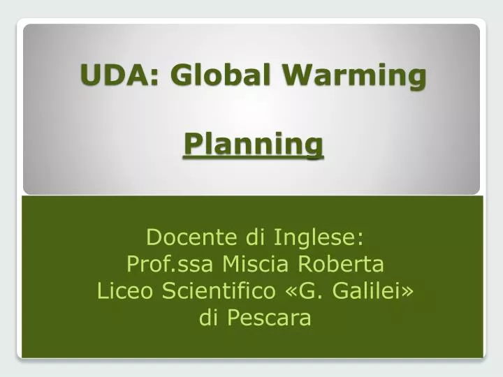 uda global warming planning