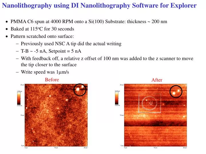 nanolithography using di nanolithography software for explorer