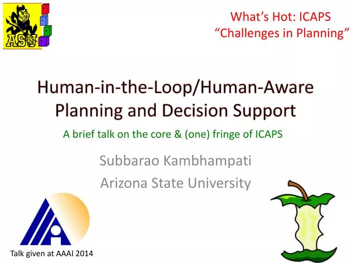 human in the loop human aware planning and decision support