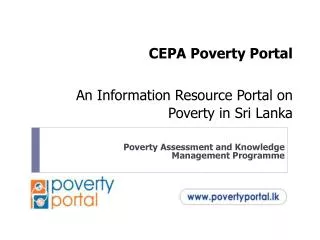 CEPA Poverty Portal An Information Resource Portal on Poverty in Sri Lanka