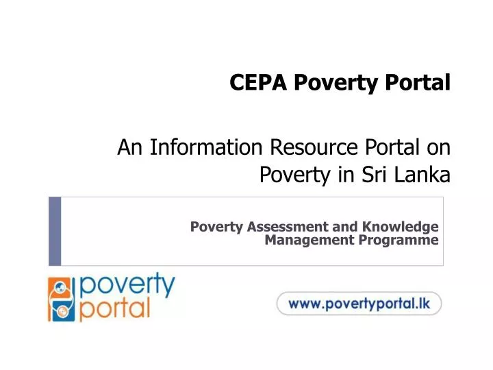 cepa poverty portal an information resource portal on poverty in sri lanka