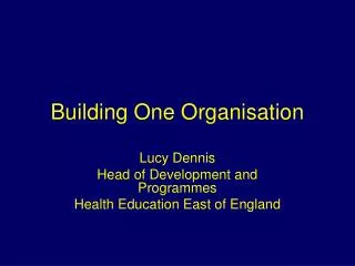 Building One Organisation