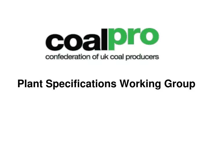 plant specifications working group
