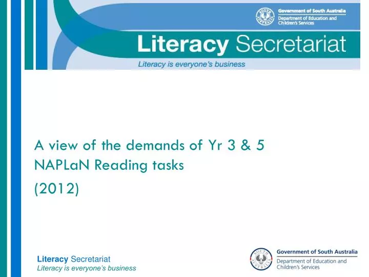a view of the demands of yr 3 5 naplan reading tasks 2012