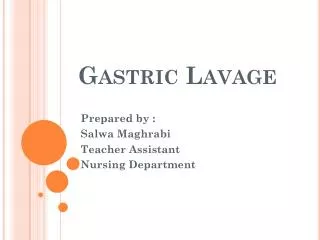 Gastric Lavage