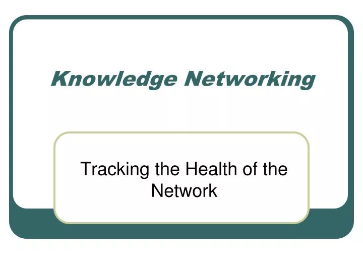 knowledge networking