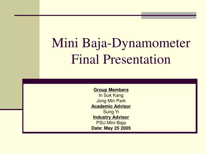 mini baja dynamometer final presentation