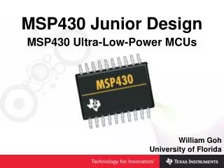 MSP430 Junior Design
