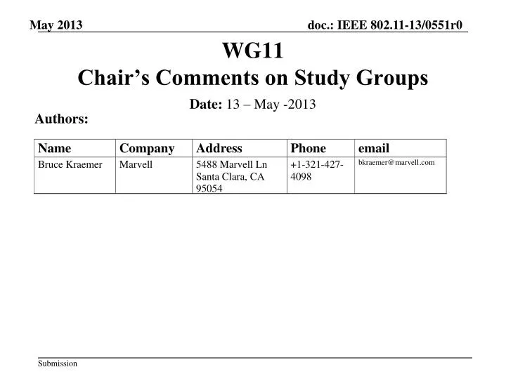 wg11 chair s comments on study groups