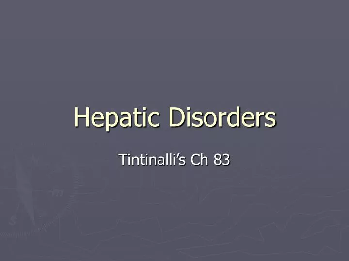 hepatic disorders