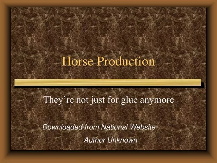 horse production