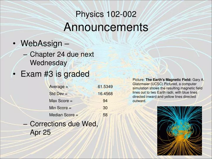 physics 102 002 announcements