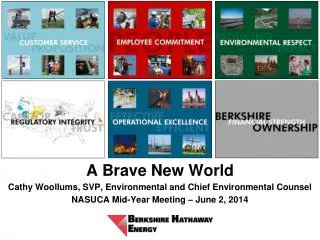 A Brave New World Cathy Woollums , SVP, Environmental and Chief Environmental Counsel