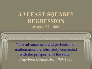 3.3 LEAST-SQUARES REGRESSION (Pages 137 - 160)