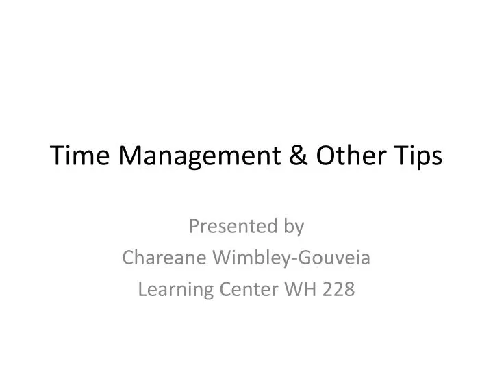 time management other tips