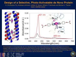 Design of a Selective, Photo- Activatable de Novo Protein