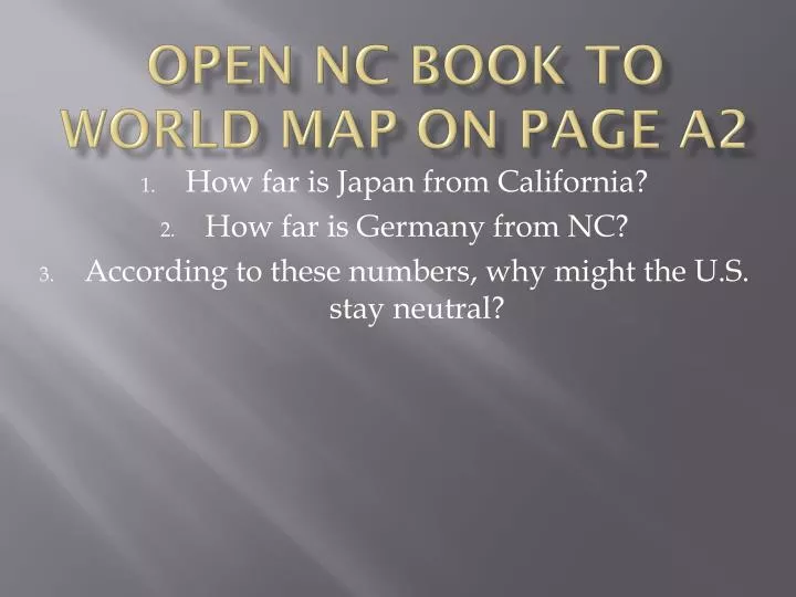 open nc book to world map on page a2