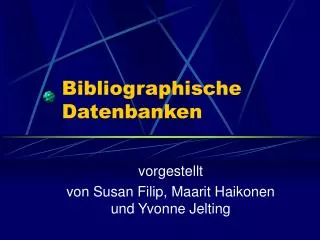 bibliographische datenbanken