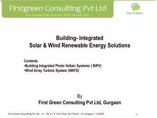 Building- Integrated Solar &amp; Wind Renewable Energy Solutions By