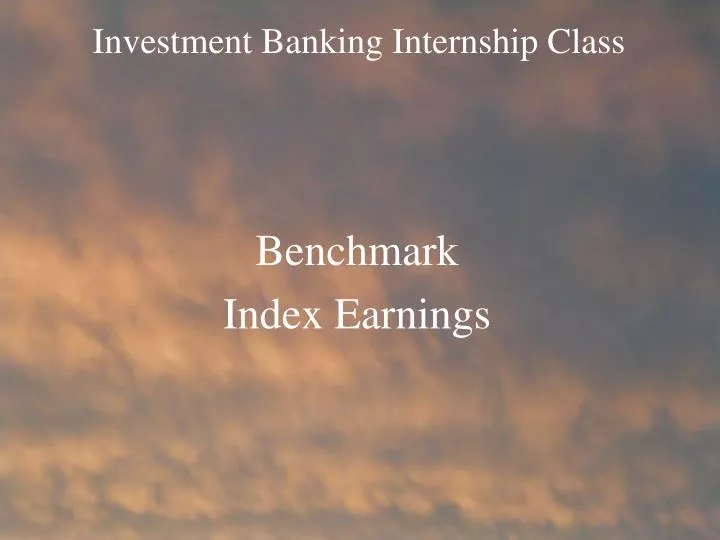 investment banking internship class